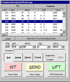 Brokerage trading screen