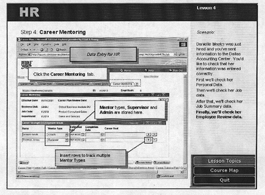 Peoplesoft training screen