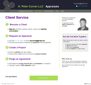Client Service page