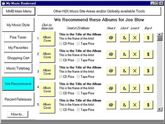 Recommended Titles (wireframe)