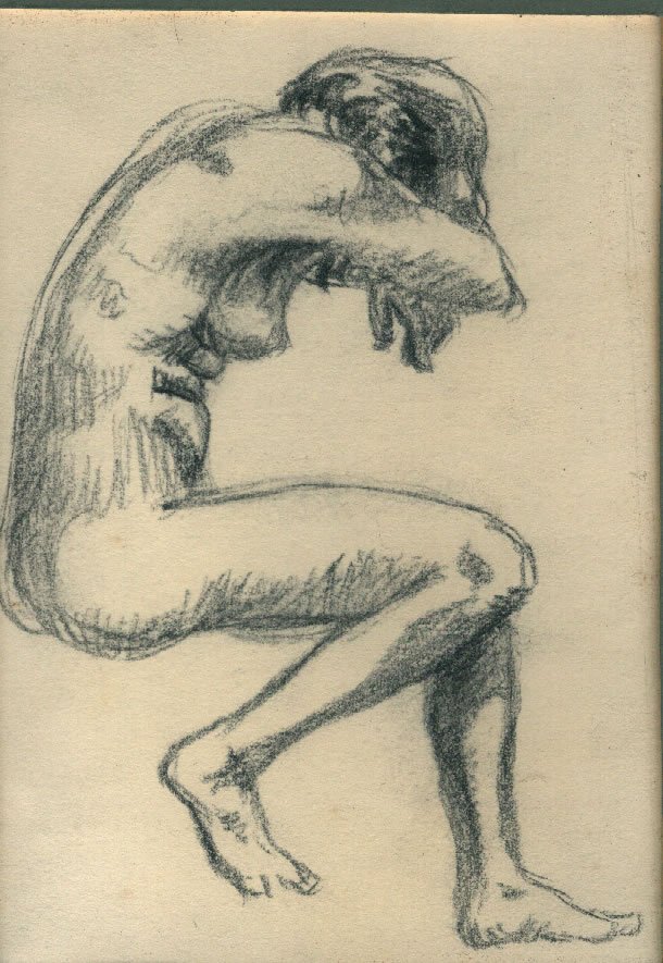 Seated nude, profile